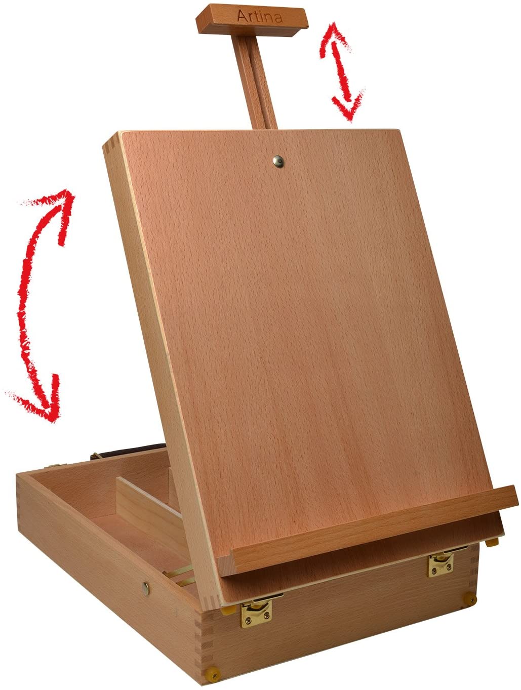 Artina Foldable Table Wooden Easel Beechwood with Storage Box Nancy - Image 2