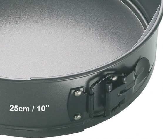 MasterClass KCMCHB44 25 cm Springform Cake Tin with Loose Base and PFOA Free Non Stick, Robust 1 mm Carbon Steel, 10 Inch Large Round Pan, Grey - Image 3