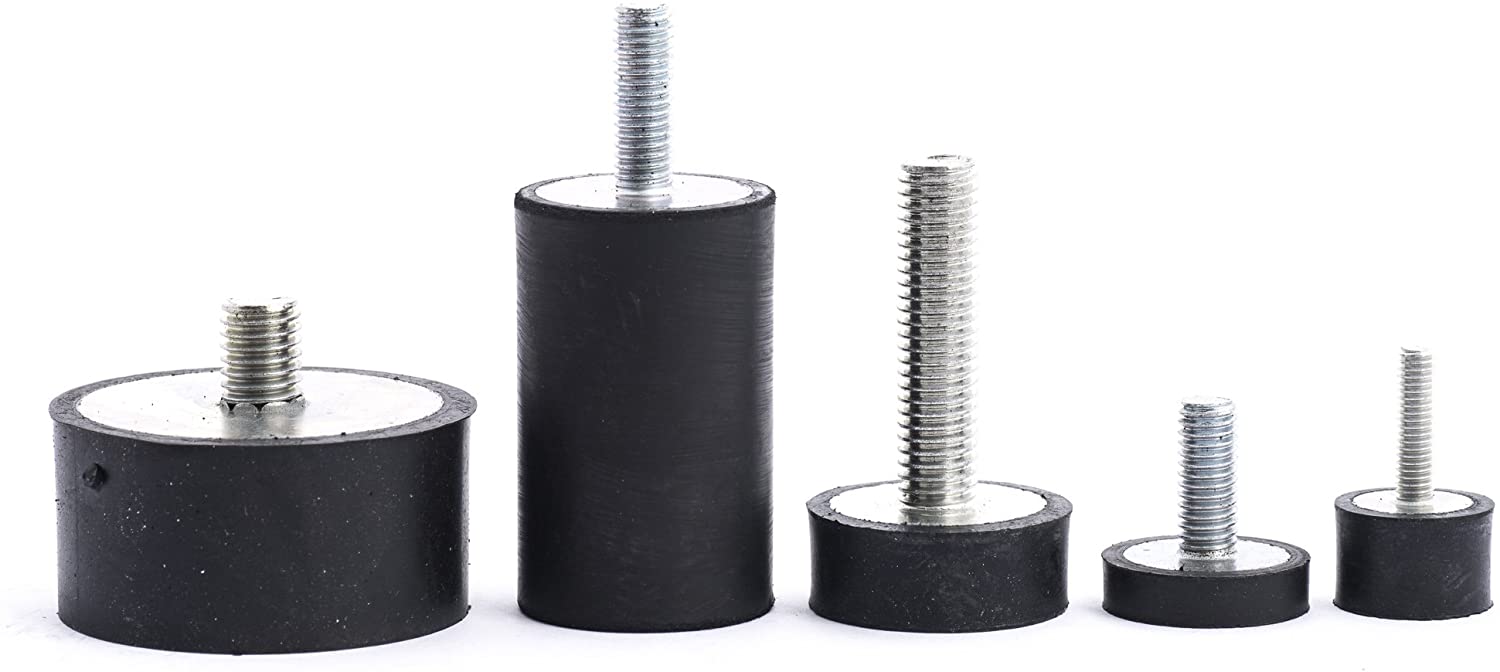 10 Pieces Rubber Buffer Rubber Metal Buffer Type D Diameter 50 mm Height 20 mm One Side Thread M10 x 30 mm (Other Side Shoreh Closed Ärte 55 ° Galvanised Metal Parts - Image 2