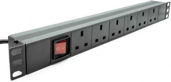 Dynamode 6 Way Horizontal 13a Switched Power Distribution Unit (PDU) Multi Plug Power Strip Electric Charging Station. Made Of Aluminum Alloy With Plug Rackmount, 1.8M Cable for Home, Office and Industrrial Use - Image 3