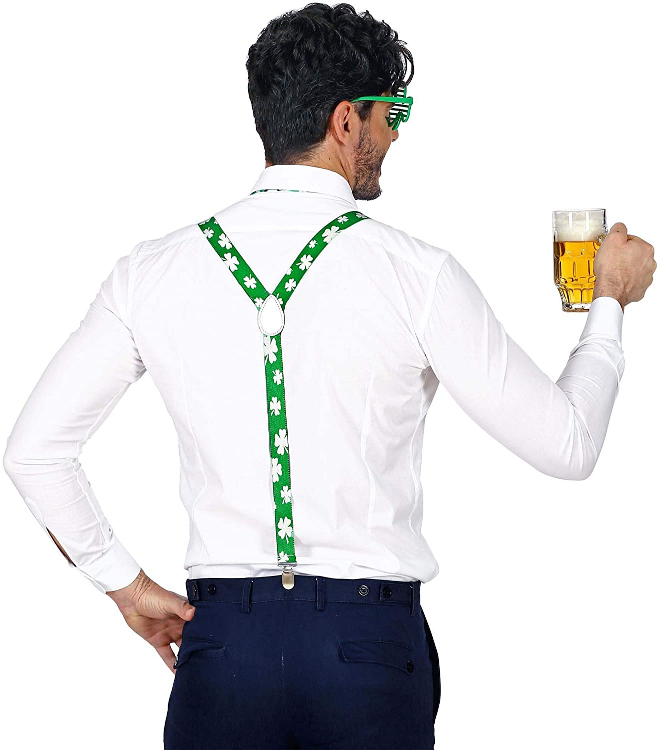 Widmann W MILANO Party Fashion - St Patrick's Day Glasses Braces Bow Tie Carnival Fancy Dress Party, Green - Image 4
