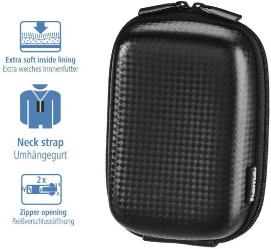 Hama Camera Bag - Sturdy Hardcase in Carbon-Style - Ideal as a Small Photo Camera Case and for Camera Storage - Color: Black - Image 2