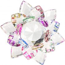 BTSKY 100MM Colorful Rainbow Color Crystal Sparkle Crystal Lotus Flower Ornaments Craft Decoration Home Decoration Feng Shui Decoration