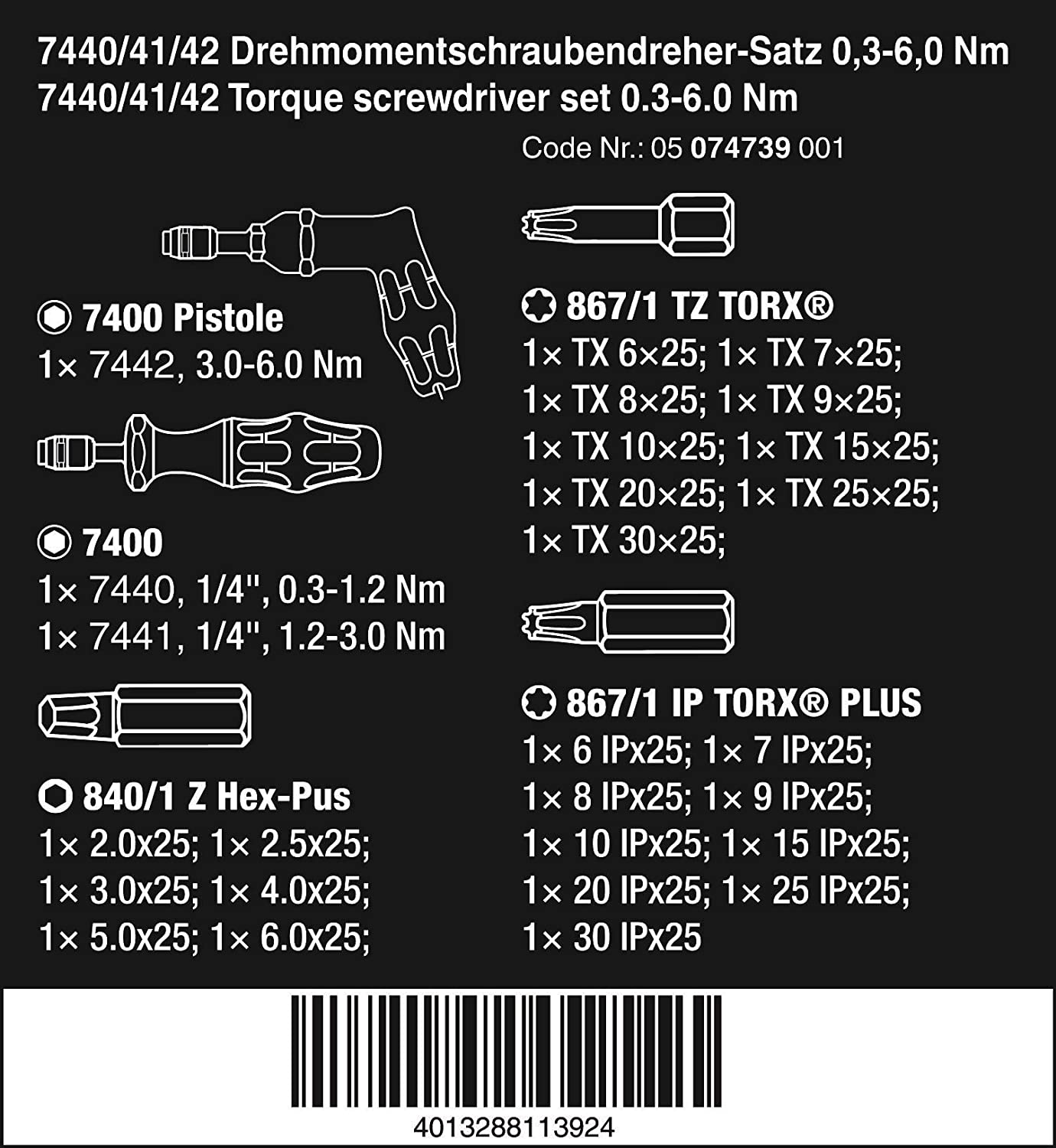 Wera 5074739001 Torque Screwdriver Set, Silver - Image 2