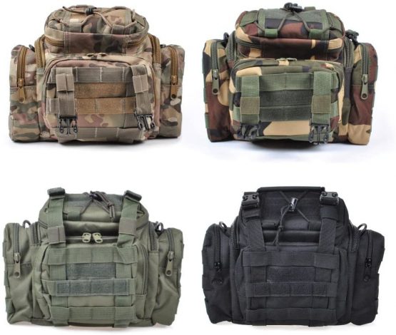 Dr Large Capacity Fishing Tackle Storage Bag Insulated Multi-Functional Fly Fishing Holdall Pack Carryall Waist Handbag Shoulder Bag Waterproof Hunting Cycle Outdoor Bag Tan Green Black Camouflage