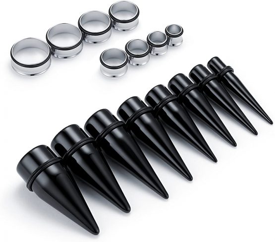 FECTAS 32pcs Ear Stretching Kit Acrylic Tapers & Surgical Steel Plugs Gauges (00G-24mm) - Image 2