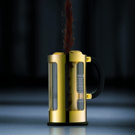 BODUM 0.35 Litre/12 oz Borosilicate Glass Chambord 3-Cup Coffee Maker, Gold - Image 3