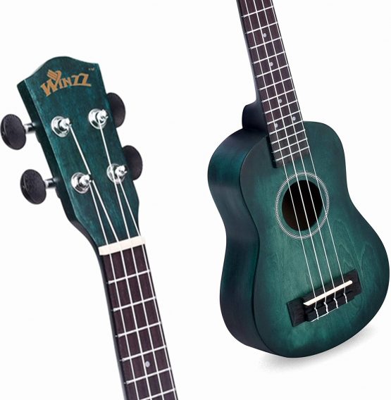 Winzz Kids Adults Ukulele Soprano Beginner Kit 21 Inches with 6 Accessories, Unique Color Design–Dark Cyan - Image 3