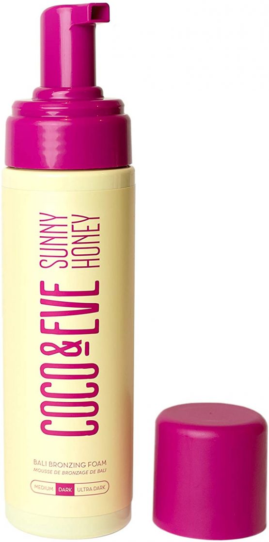 Coco & Eve Sunny Honey Bali Bronzing Foam. Natural Sunless Self Tanner Mousse. Anti Cellulite, Anti Ageing, Organic Sunless Self Tanning Lotion (Dark) - Image 2