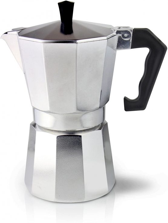 Café Olé ECM-06 Italian Style Coffee Maker, Aluminium, 240 milliliters, 6 Cup (240ml)