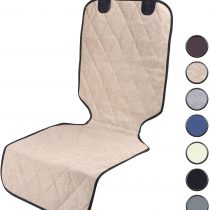 VIVAGLORY Nonslip Front Seat Cover, No-Skirt Design, 4 Layers Quilted & Durable 600 Denier Oxford Dog Seat Cover for Most Cars, SUVs & MPVs, Heather Khaki