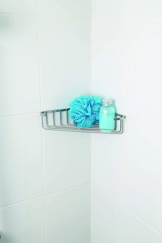 Croydex QM265941 Chrome Wall Mounted Corner Shower Basket for Bathroom, 5 Year Rust Free Guarantee - Image 4