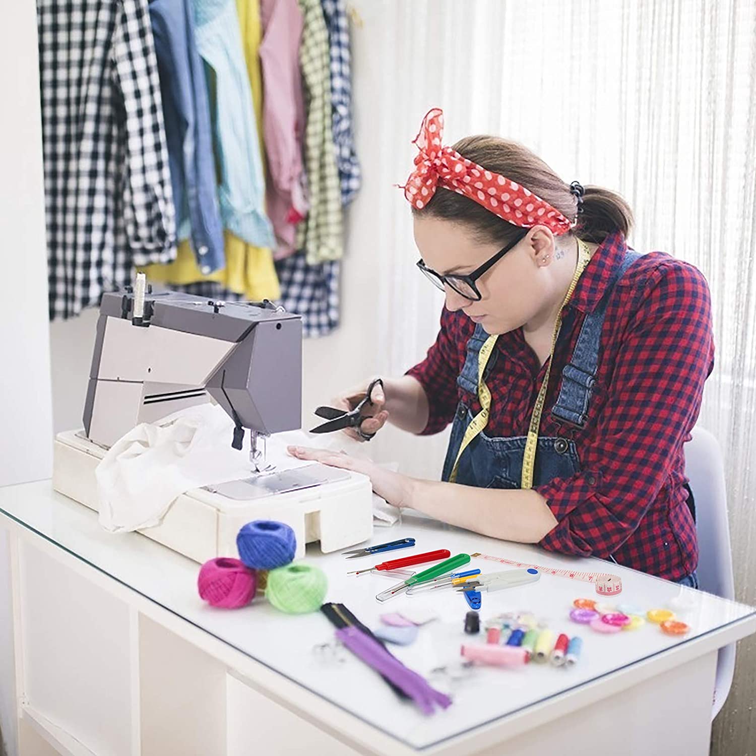 8pcs Seam Ripper Kit CHIFOOM Sewing Stitch Thread Unpicker with Scissor