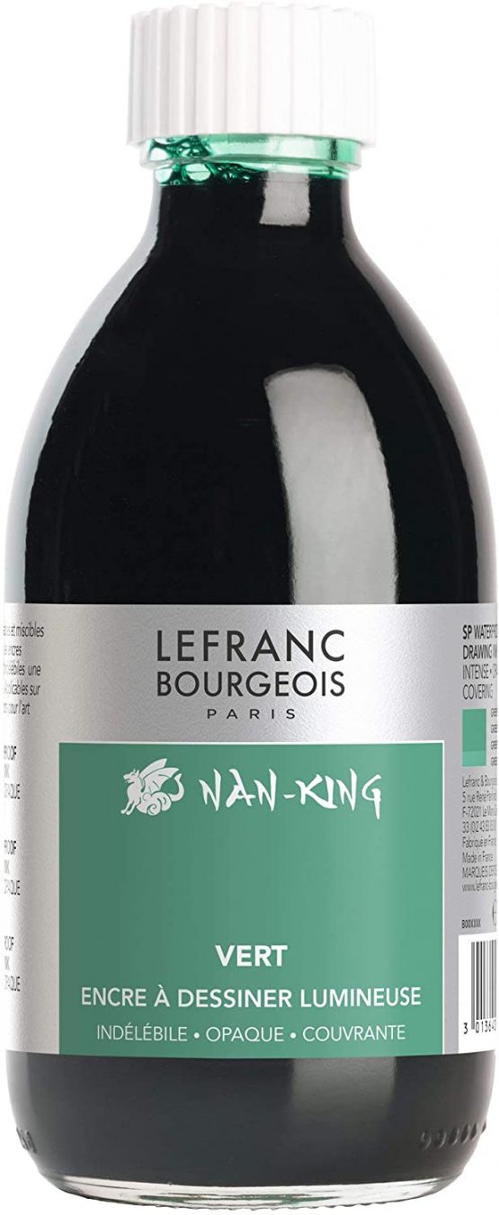 Lefranc & Bourgeois Nan King Calligraphy and Drawing Ink 250ml - Kalligrafie - und Zeichentusche Green