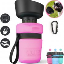 lesotc Dog Water Bottles, Dog Water Bottles Travel, Portable Dog Water Bottle, BPA Free (18oz-Pink)