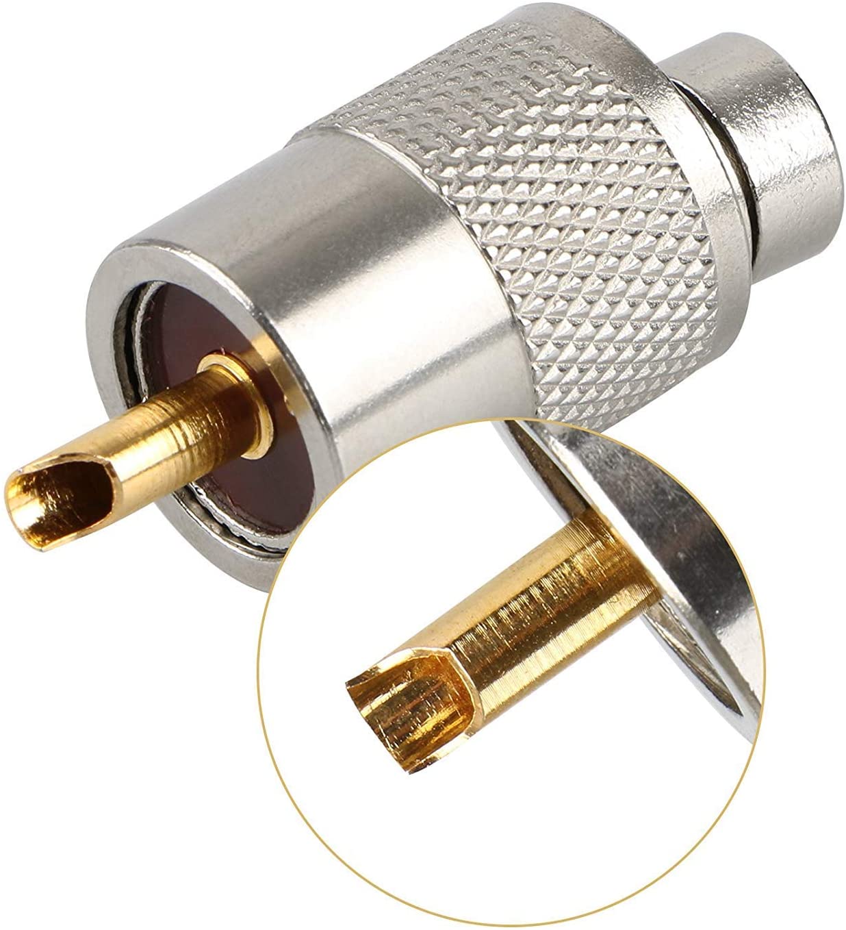 EEEKit UHF/PL259 Male Solder Coax Connector with Reducer for CB Ham