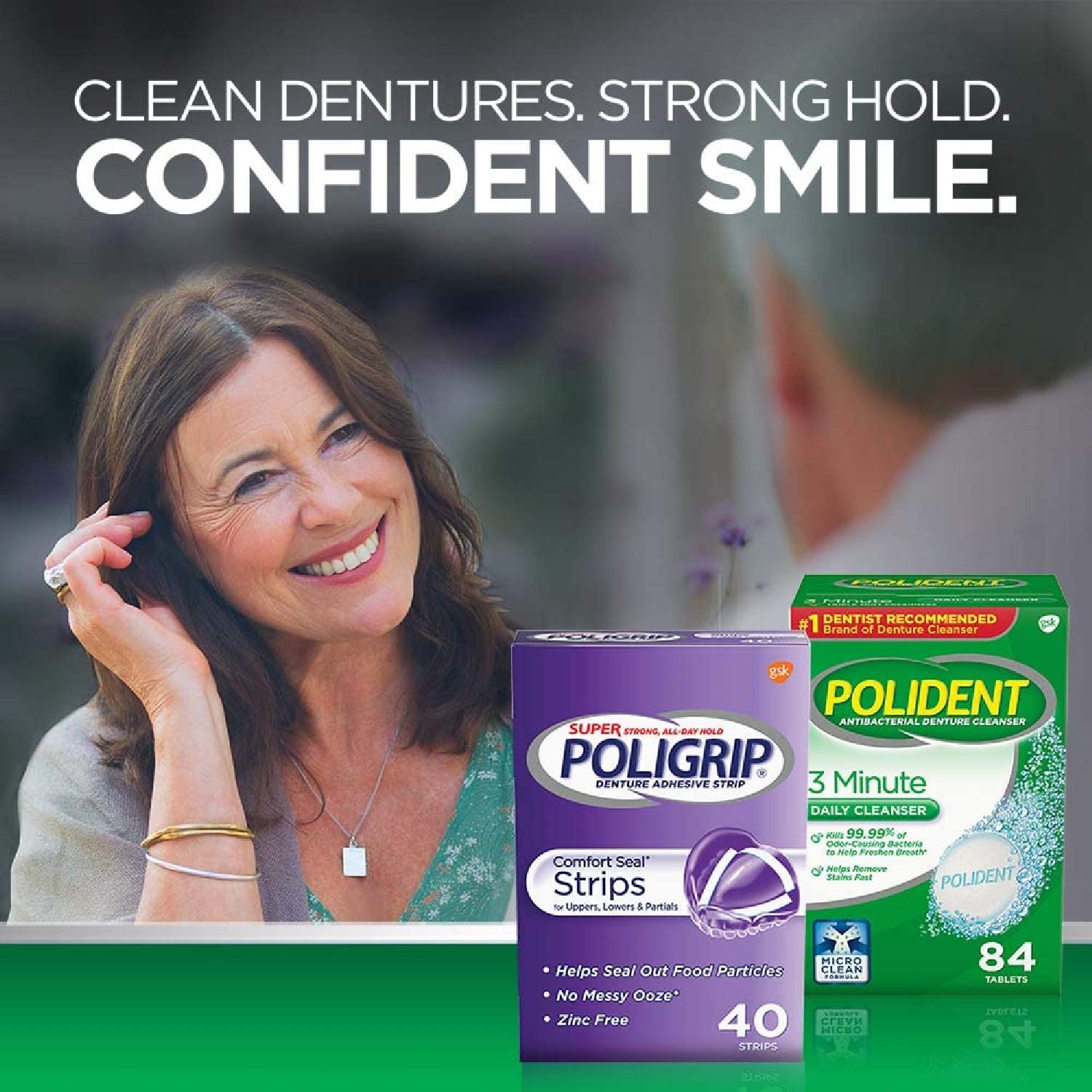 Super PoliGrip Comfort Seal Strips Denture Adhesive - 40 Strips, Clear, 40 Count (Pack of 1) - Image 3
