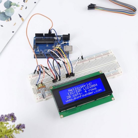 SunFounder LCD2004 Module with 3.3V Backlight compatible with Arduino R3 Raspberry Pi Display of 20x4 White Characters on Blue Background (2 Pcs) - Image 4