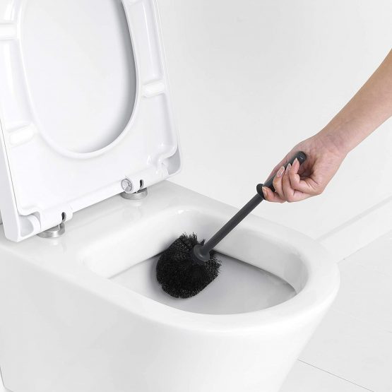 Brabantia Toilet Brush and Holder (Platinum) Corrosion Resistant, Easy Clean Bathroom Accessory Set - Image 4