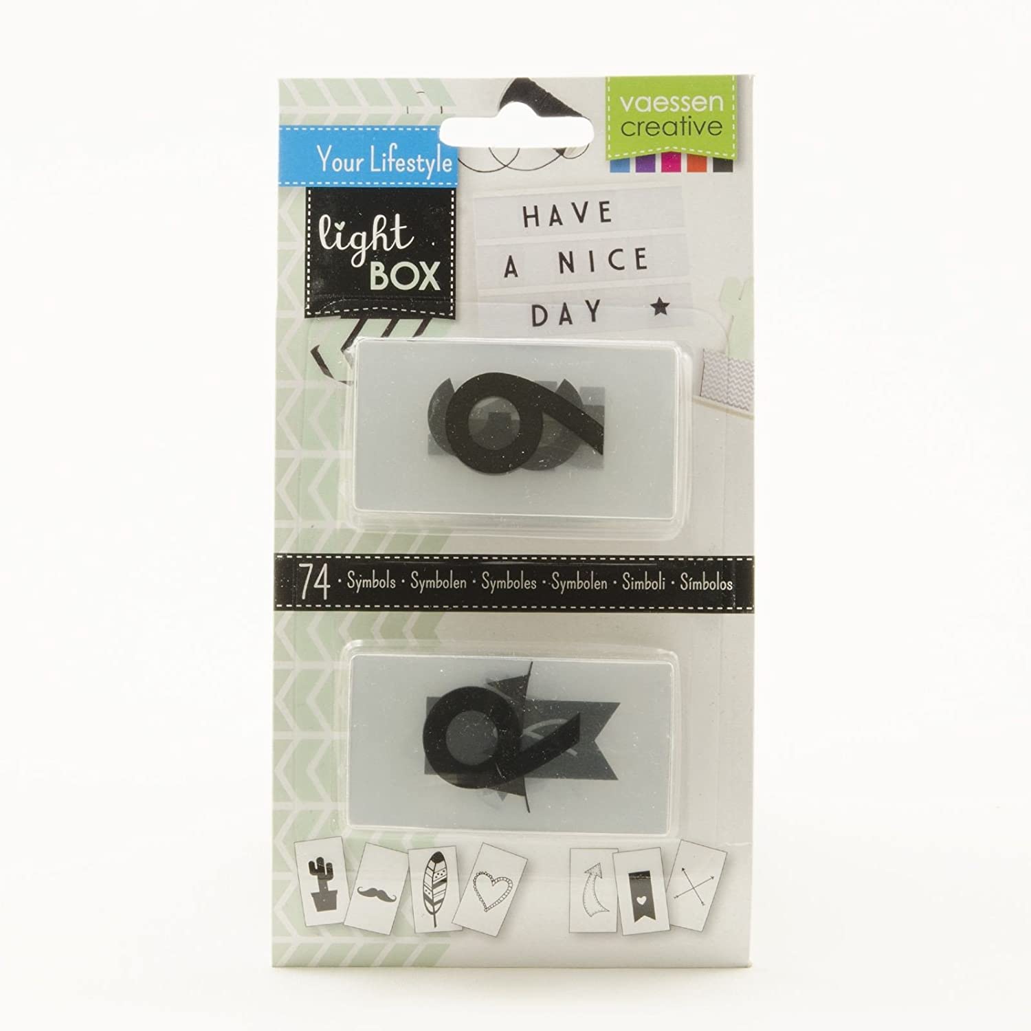 Vaessen Creative 74-Piece Funky Light Box Symbols, Clear - Image 2