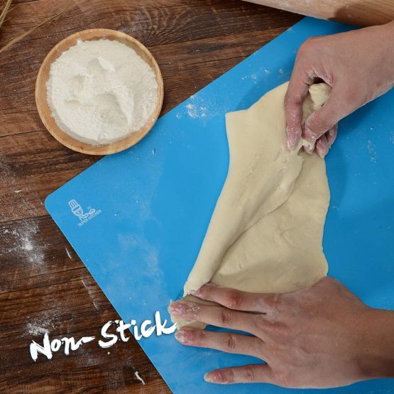 Non Stick, Double Thickness Silicone Pastry/Baking Mat Extra Large- for Heat Resistant Nonskid Placement Mat, Countertop Protector, Art and Craft Mat 60 × 40 cm (Blue, 40×60) - Image 4