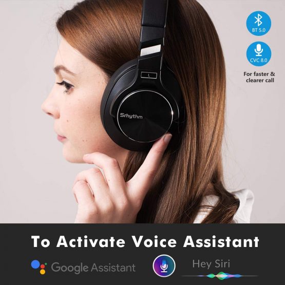 Wireless Active Noise Cancelling Headphones Bluetooth 5.0,Srhythm NC75 Pro Over-Ear Headset with Mic,Fast Charge,Hi-Fi,40 Hours Playtime for all Bluetooth Devices - Image 4