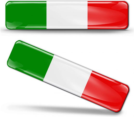 2 x 3D Domed Silicone Stickers Decals Italy National Italian Flag Car Motorcycle Helmet F 13