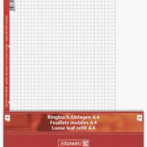 Brunnen 1066918 Ring Binder Insert Pad A4 Squared with Margin Ruled 26, 50 Sheets 70 GSM