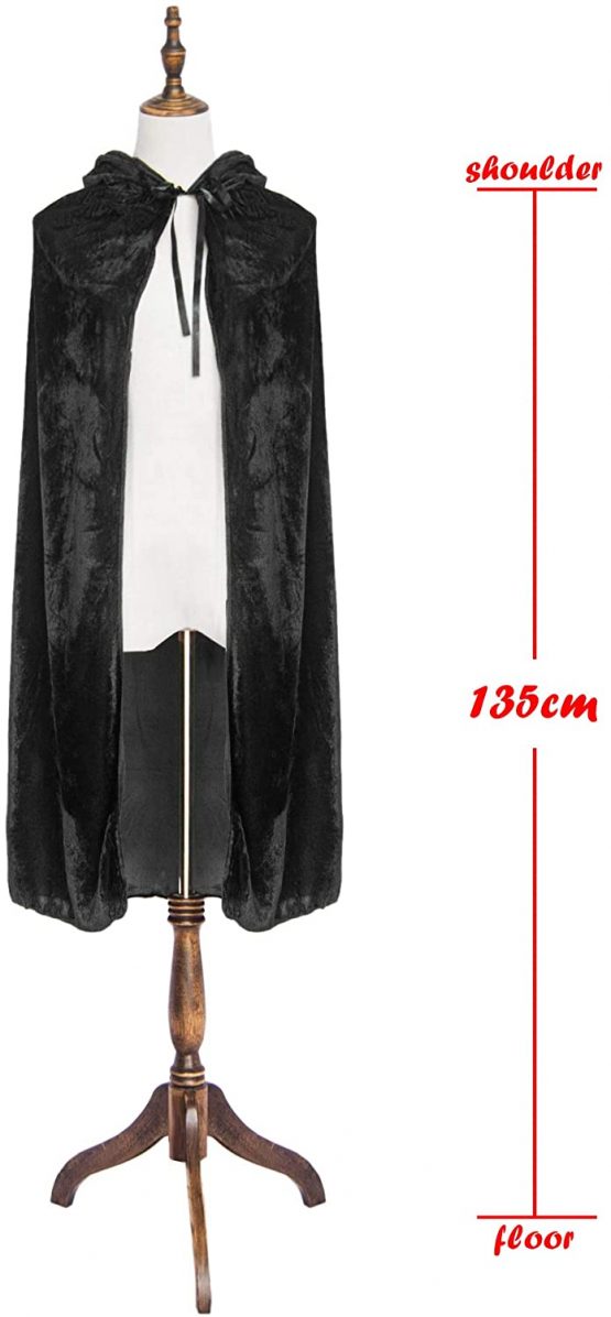 Kids Halloween Costumes Boys Girls Cosplay Long Cape Cloak Child Fancy Dress for Christmas (Black, 100cm / 39") - Image 2