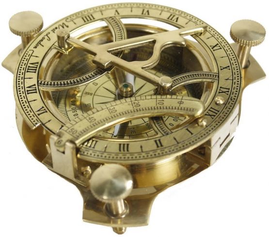 Nautical 3" Brass compass sundial maritime nautical vintage antique nautical sundial compass - Image 2