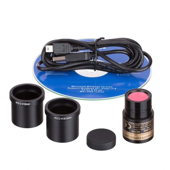 AmScope MD500-CK 5MP USB 2.0 Colour CMOS Digital Eyepiece Microscope Camera with Calibration Dia.