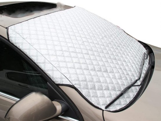 SUITBEST Car Windshield Cover UV Protector, Auto Front Window Sun Shade Cotton Keep Car Cool UV Reflector for Car in all Weather Dust Cover Heat Shield Cover 147x100CM