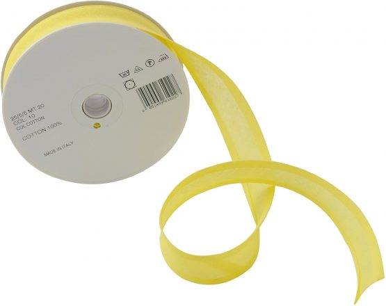Inastri 25/5/5 mm Cotton Bias Binding, Yellow