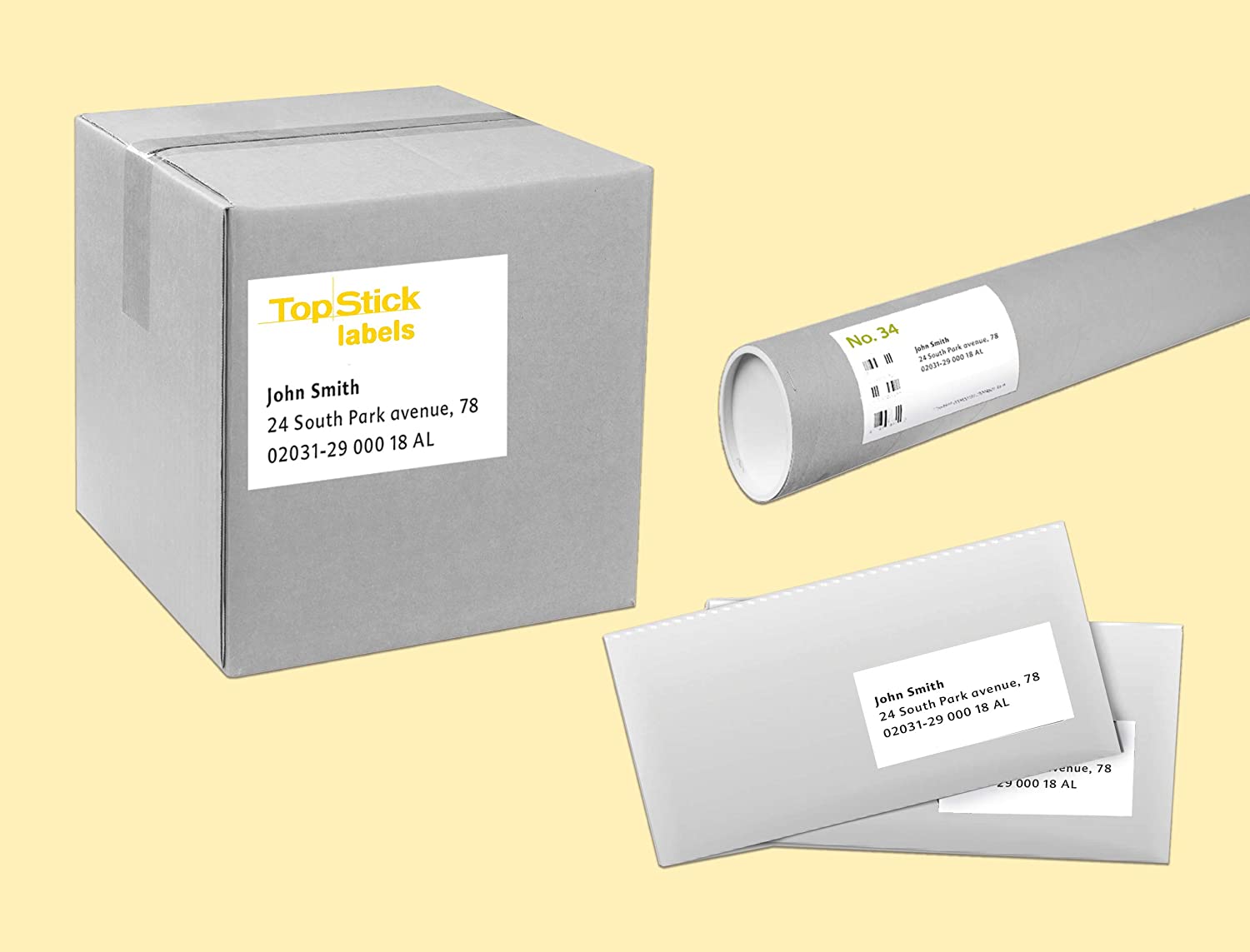 TopStick 8734 Multi-Purpose Labels, 10 Labels Per A4 Sheet, 105 x 57 mm, 1000 Labels, Self Adhesive - Image 4