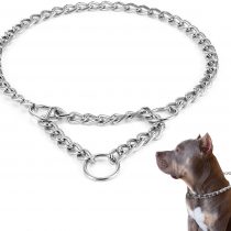 HAPPY HACHI Choke Chain for Dogs Martingale Collar Strong Half Check Dog Choker Chain Training Collar (M-2.5mm x 40-50cm)