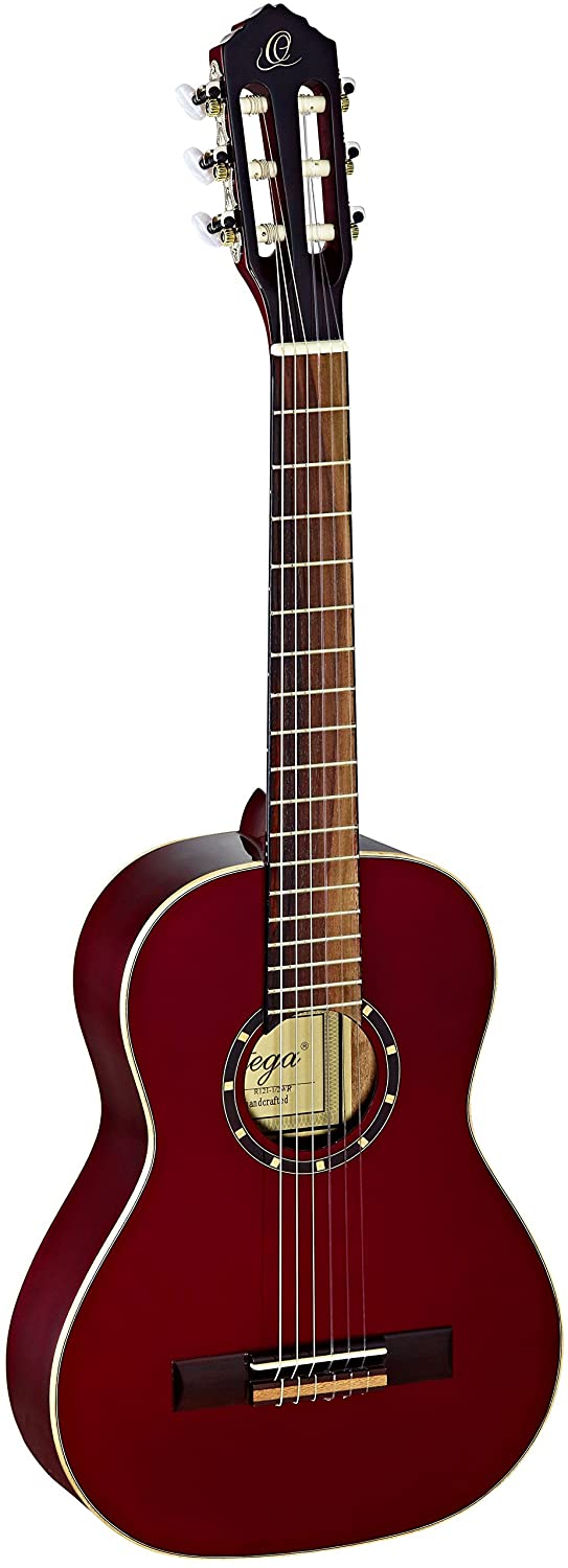 Ortega Guitars 1/2 Classical Guitar - Family Series - Including Gig Bag - Spruce, Mahogany, Red (R121-1/2WR)