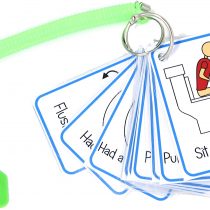 kids2learn Toilet Training Routine Flash Cards & Bungee - Visual Aid reminder for using the toilet Special Needs / Autism / Potty Practice