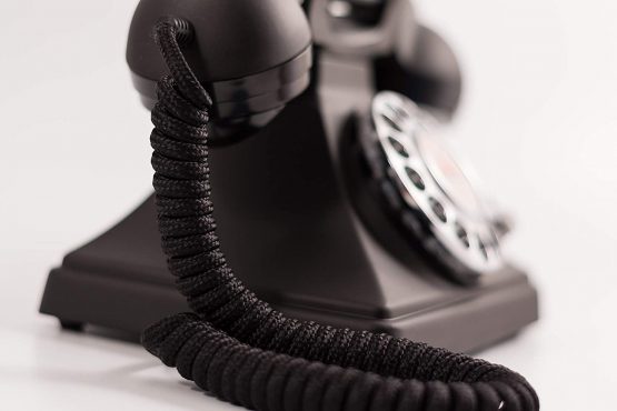GPO 200 Classic Vintage Phone - Rotary Dial, Cloth Cord, Traditional Bell Ring Tone - Black - Image 3
