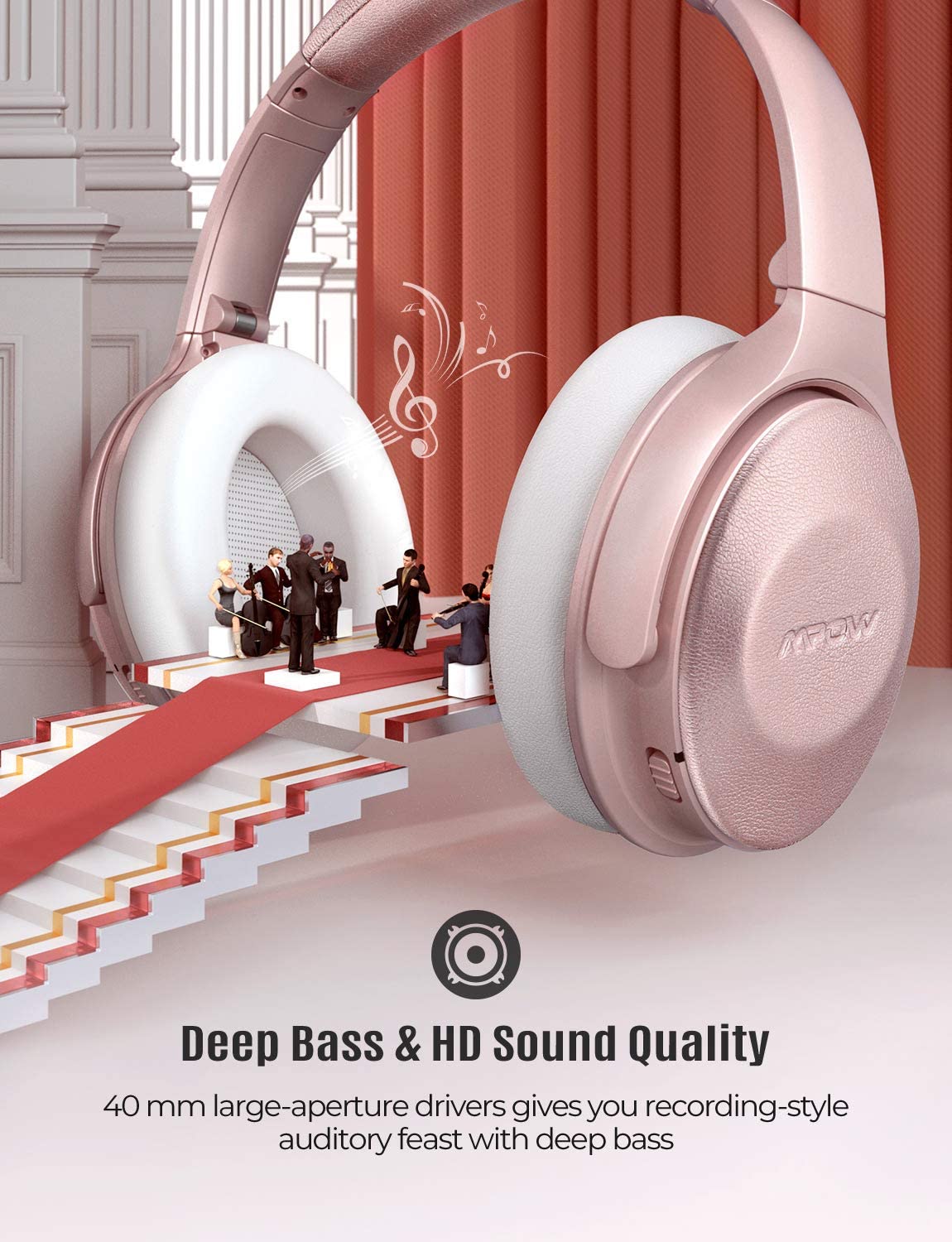 Mpow H17 Active Noise Cancelling Headphones, [45H Playtime] Wireless