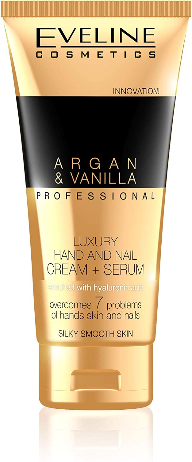 Eveline Cosmetics Argan&Wanilla Luxury Hand & Nail Cream Serum with Rich Nourishing Complexβ’, Argan & Vanilla