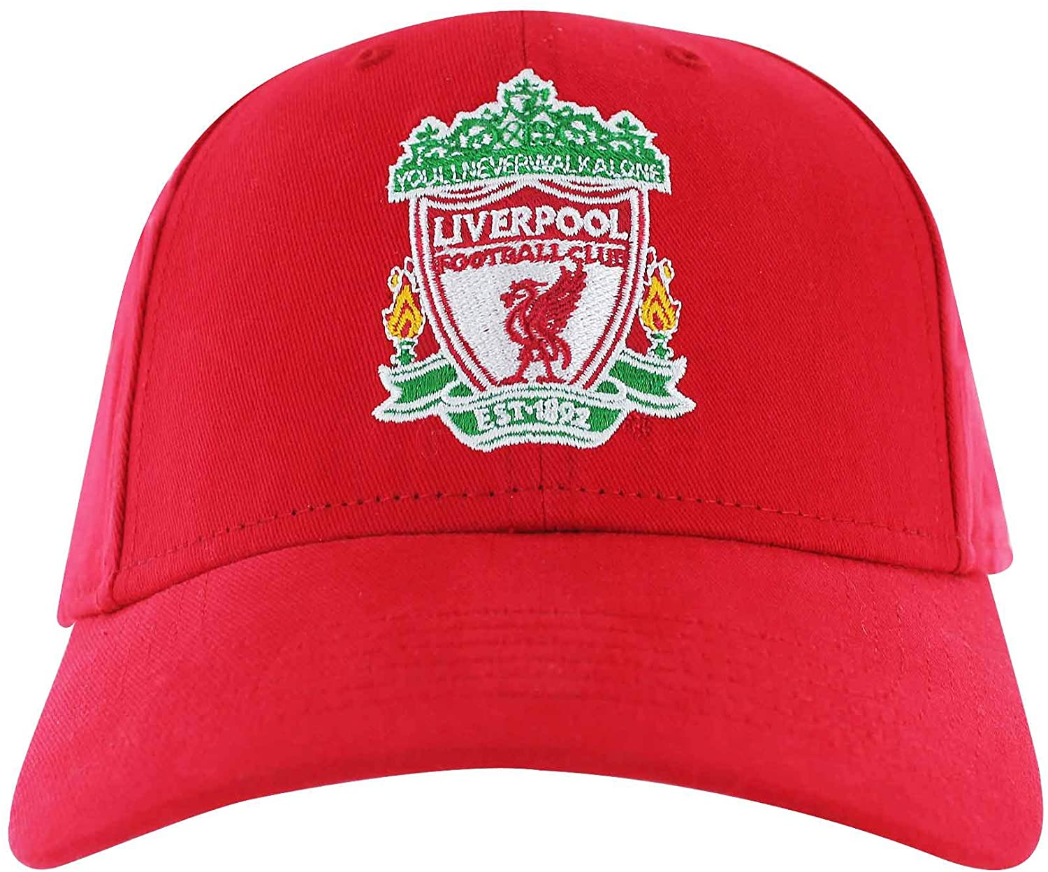 Official Premier League Liverpool Football Football Crest Baseball Cap (100% Cotton & Adjustable), Red