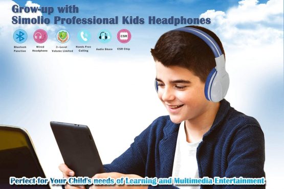 2 Pack of SIMOLIO Kids Bluetooth Headphones with Hearing Protection,Kids Wireless Headphones with EVA case for School and Travel, Wireless Children Headphones for Boys, Girls, Teenagers (Grey+Mint) - Image 4