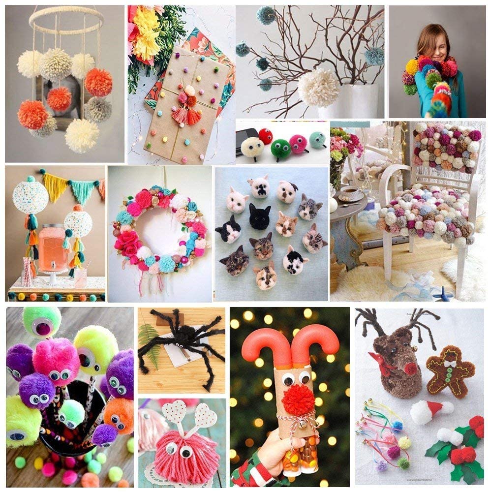 Pom Pom Maker, 4 Sizes Pompom Maker Tool Set for Fluff Ball Weave DIY Wool Yarn Knitting Craft Project for Knitting Lover (4) - Image 4