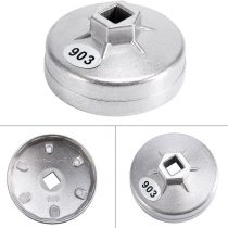 Oil Filter Wrench Socket Remover Tool 74mm 14 Flute Aluminum Alloy 903 Silver Color Oil Filter Socket Remover Universal Accurate Oil Filter Wrench Tool for BMW Benz or Other Similar Types Car