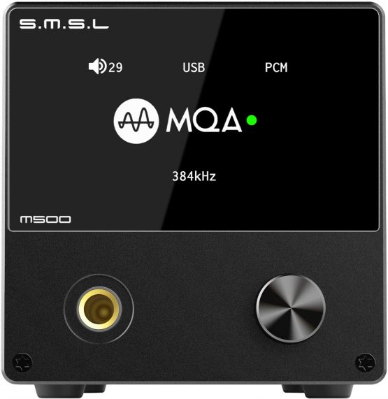 S.M.S.L M500 DAC Headphone Amp Supports MQA decoding ES9038PRO D/A Chip USB Uses XMOS XU-216 with Remote Control (black)