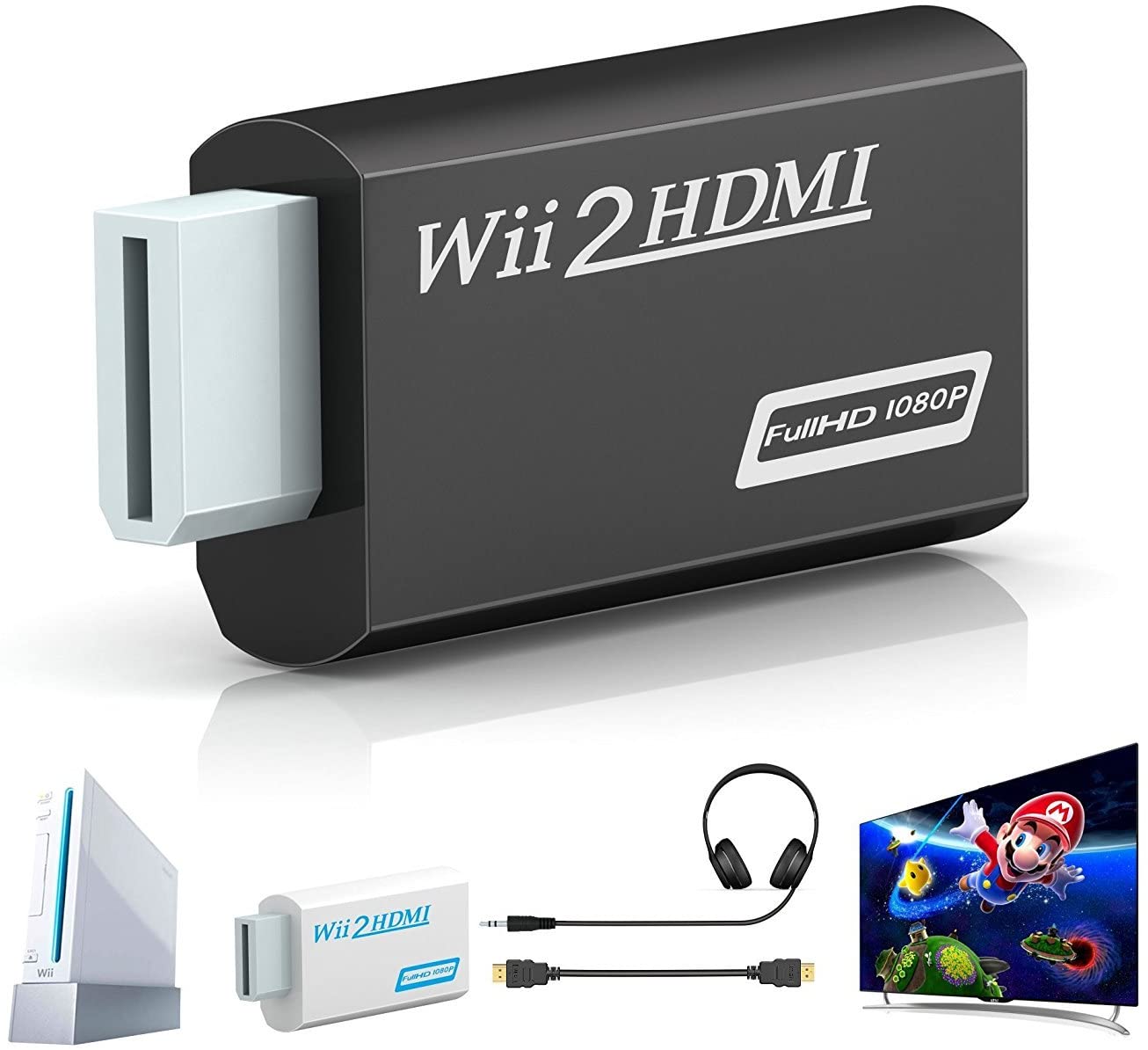 Wii to HDMI Adapter, GANA Wii to HDMI Converter Connector with 1080p