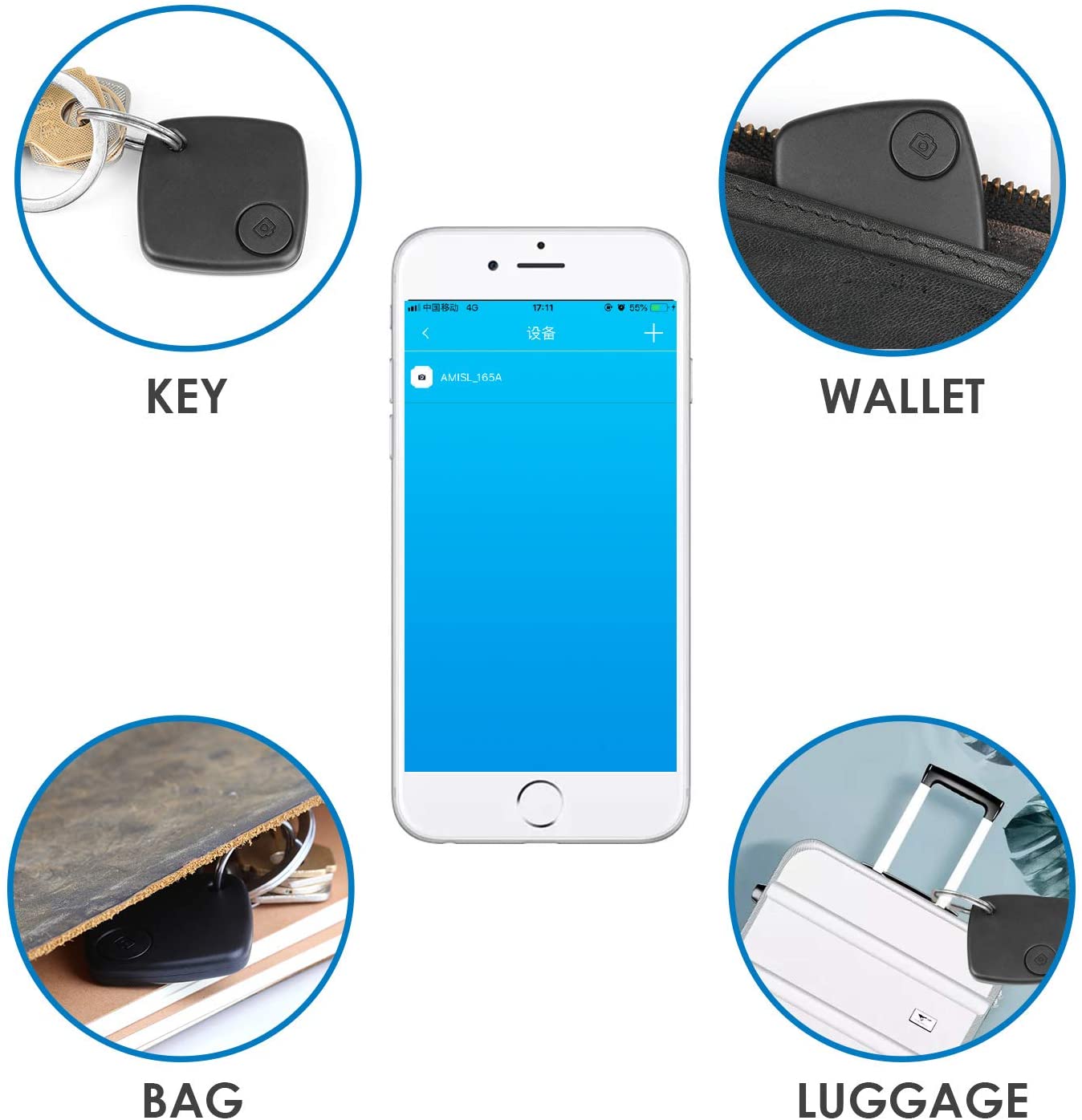 Key Finder Item Locator Tracker Bluetooth Locator with App for Phone