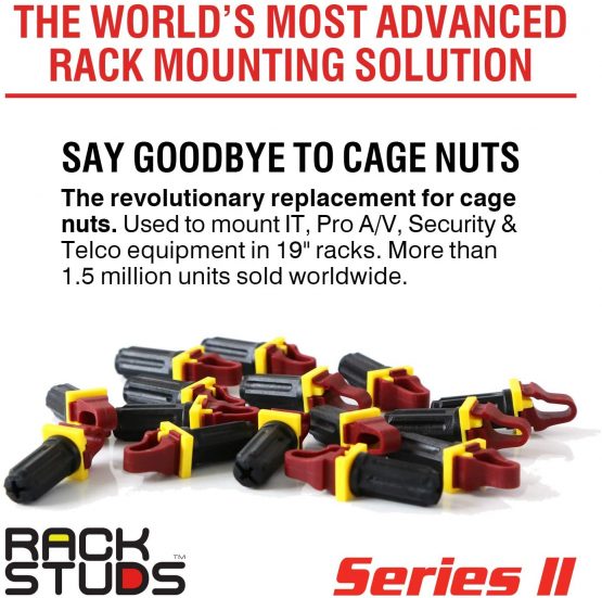 Rackstuds P100 Rack Mount Solution Series II – No More Cage Nuts! The Easiest and Safest Server Rack Solution in 19" Racks with Square Punched Vertical Rails | 100-pack, Purple, 3.2mm/0.126" Version - Image 2