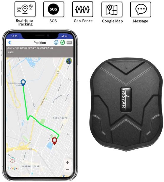 TKSTAR Mini Waterproof Tracking Device with Powerful Magnet Long Standby GPS Tracker Locator for Kids Seniors Pets Cars (Magnet GPS)