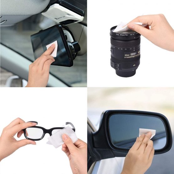 [240 Pack] Pre-Moistened Lens Wipes Glasses Cleaner, No Fibers Screen Cleaning Wipes, Streak-Free Spectacle Wipes Safe to Clean Cellphone, Cameras, Helmet Visors, Computer Cleaning Cloth - Image 4